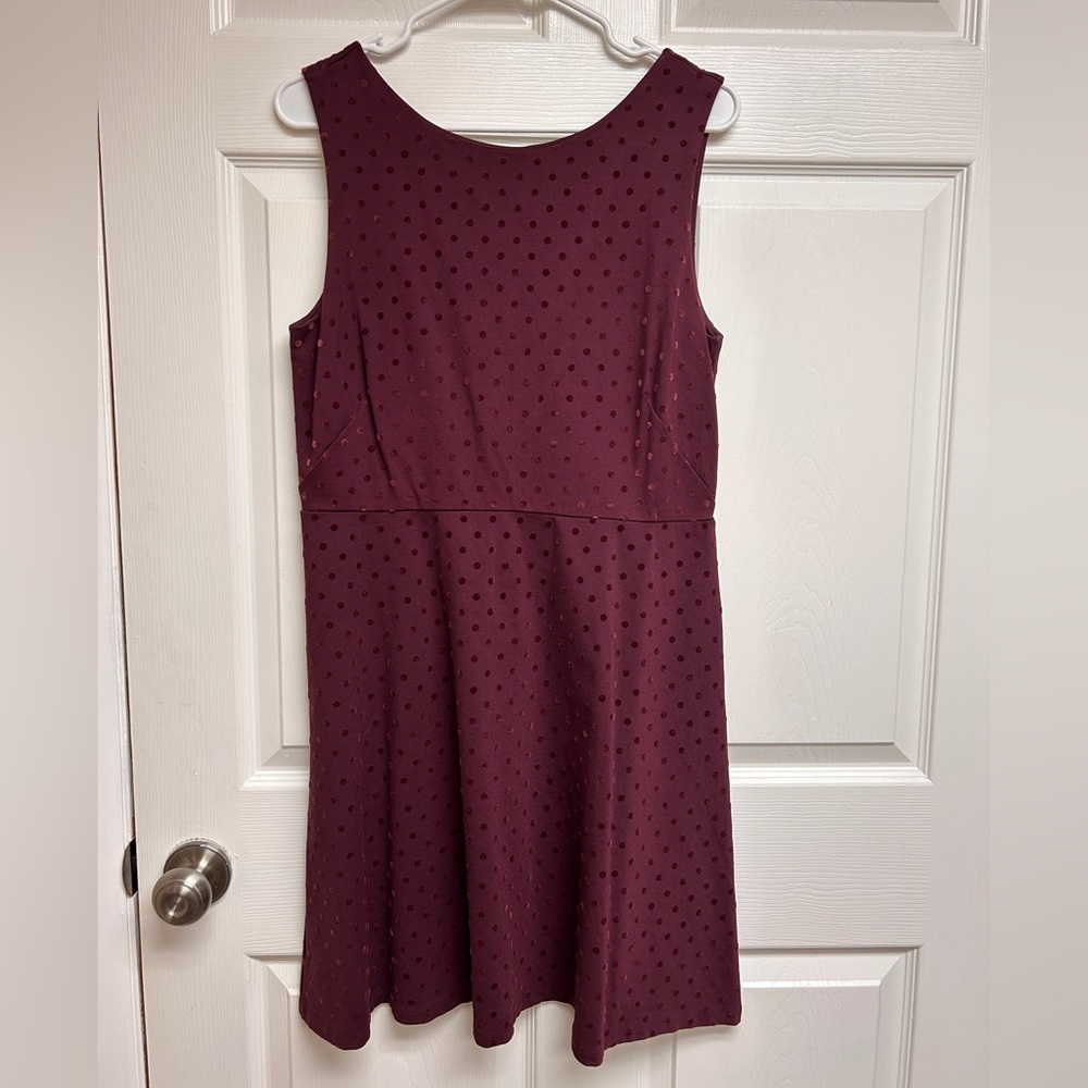 LOFT Burgundy Sleeveless Midi Dress